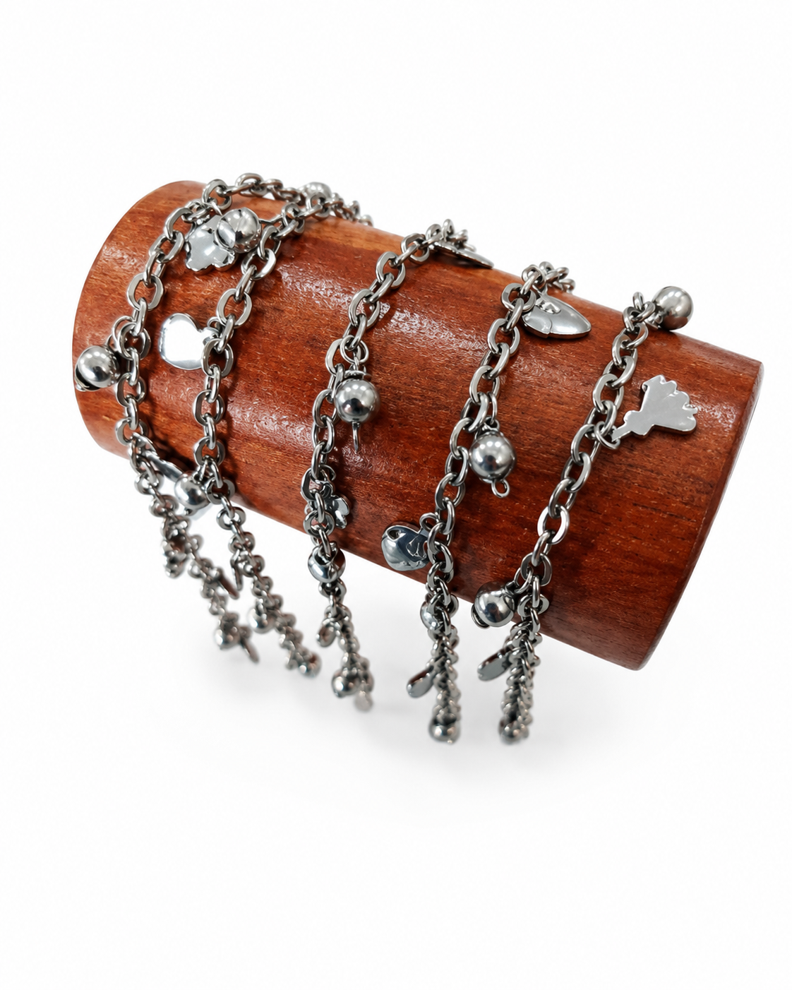Gelang Rantai Charm Silver Premium